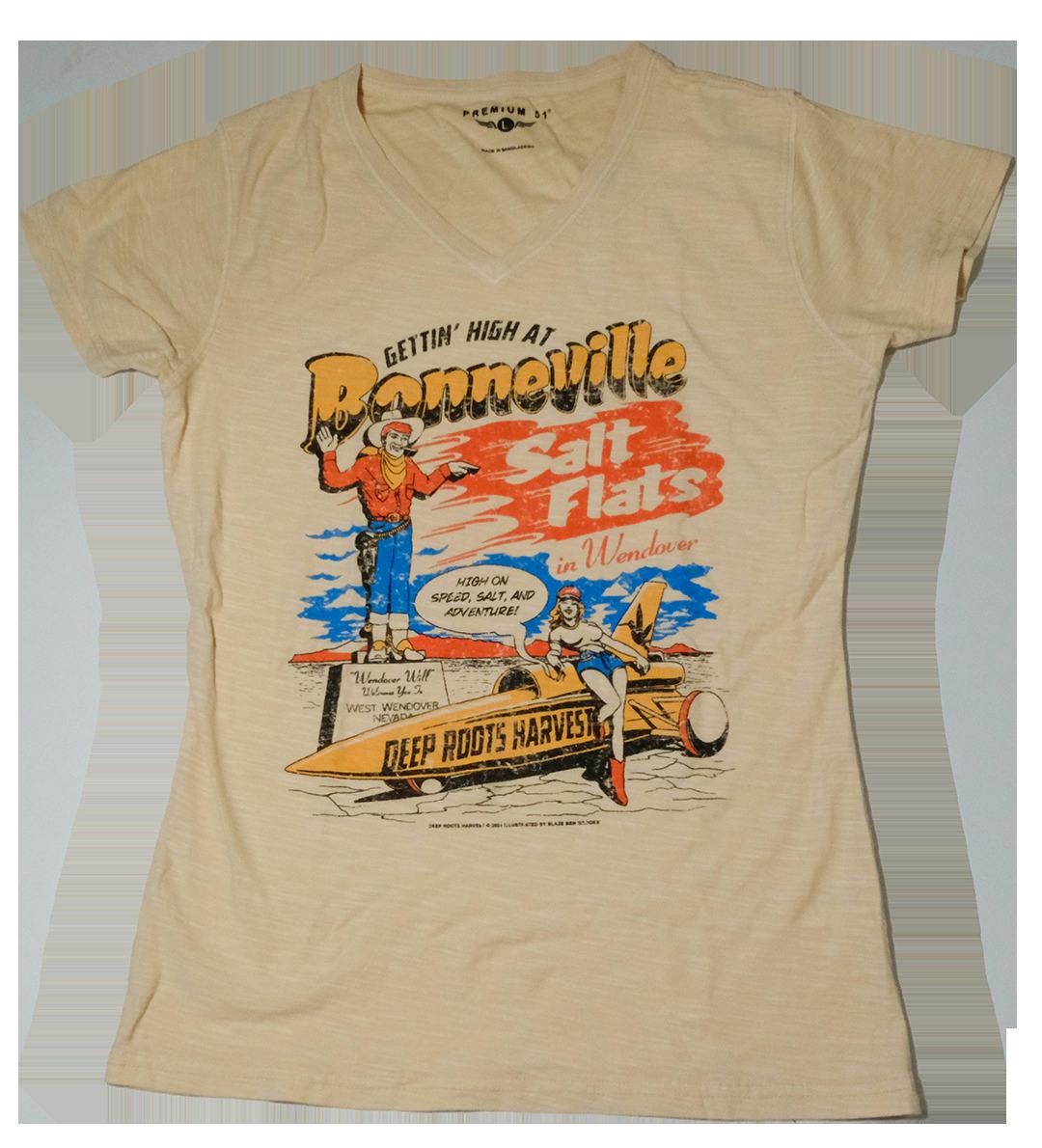 Bonneville S/S V-Neck Tan Tee - Medium