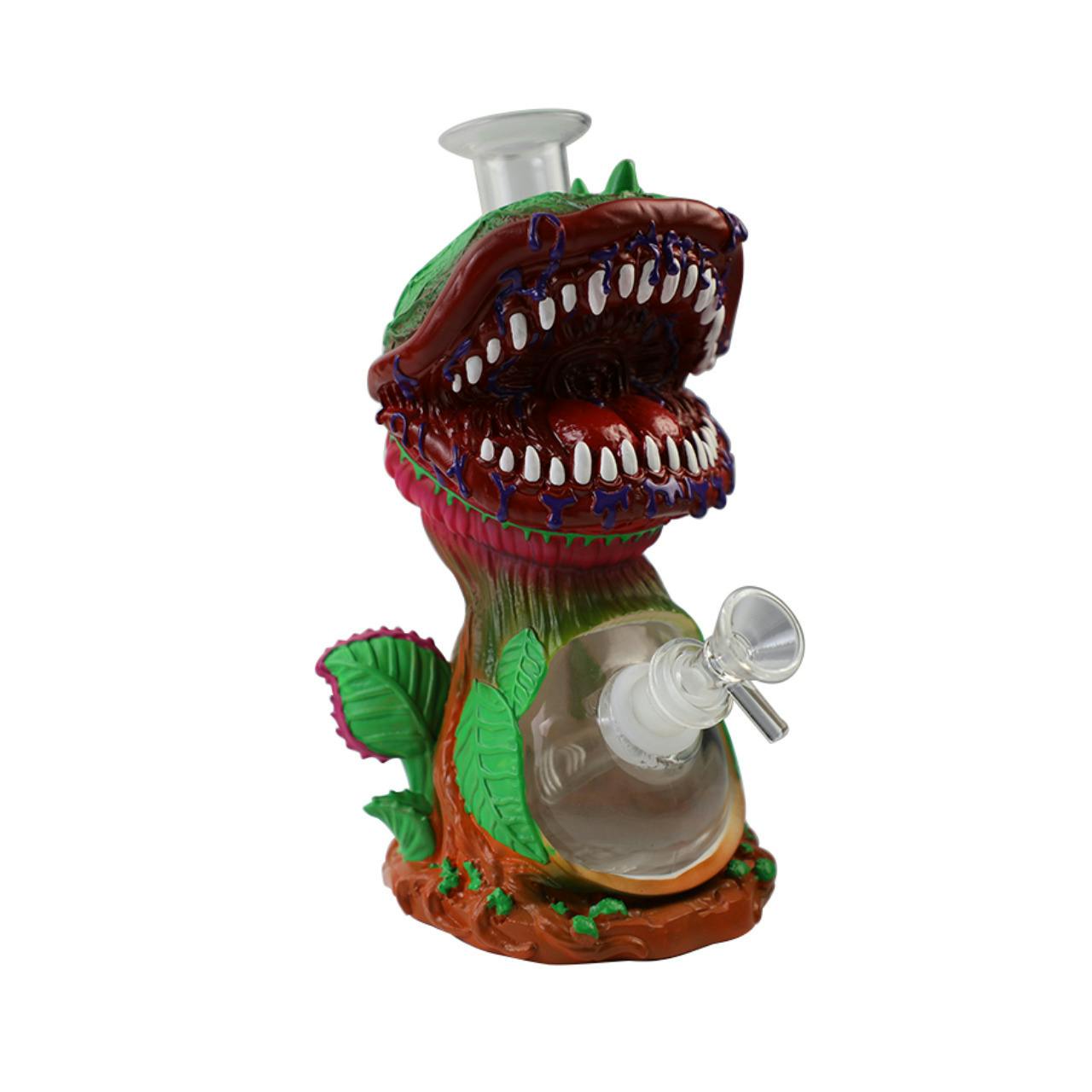 CARNIVOROUS PLANT DESIGN PREMIUM GLASS 8.8" WATERPIPE