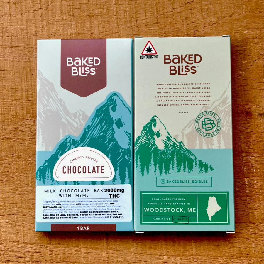 Baked Bliss 2000mg Milk Chocolate Bar w/ Candy Coated Chocolate Pieces C