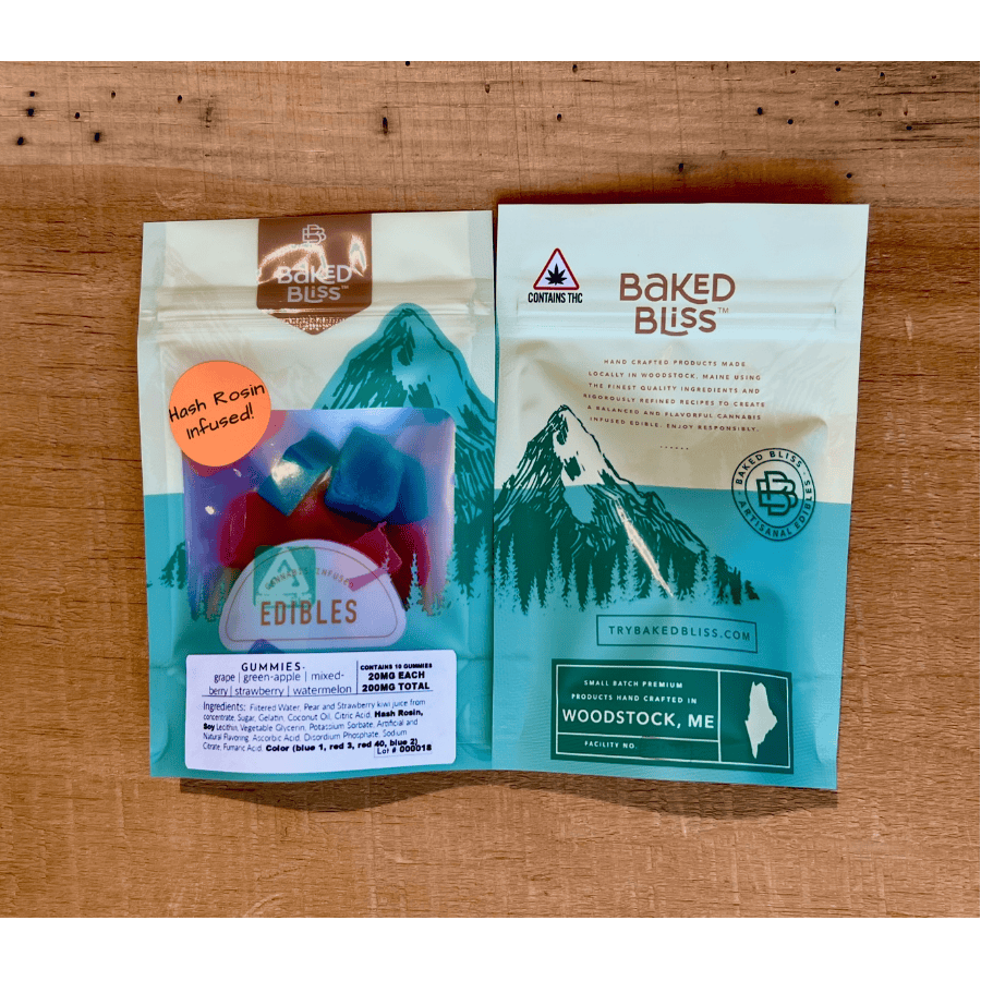 Baked Bliss 200mg Hash Rosin Gummies