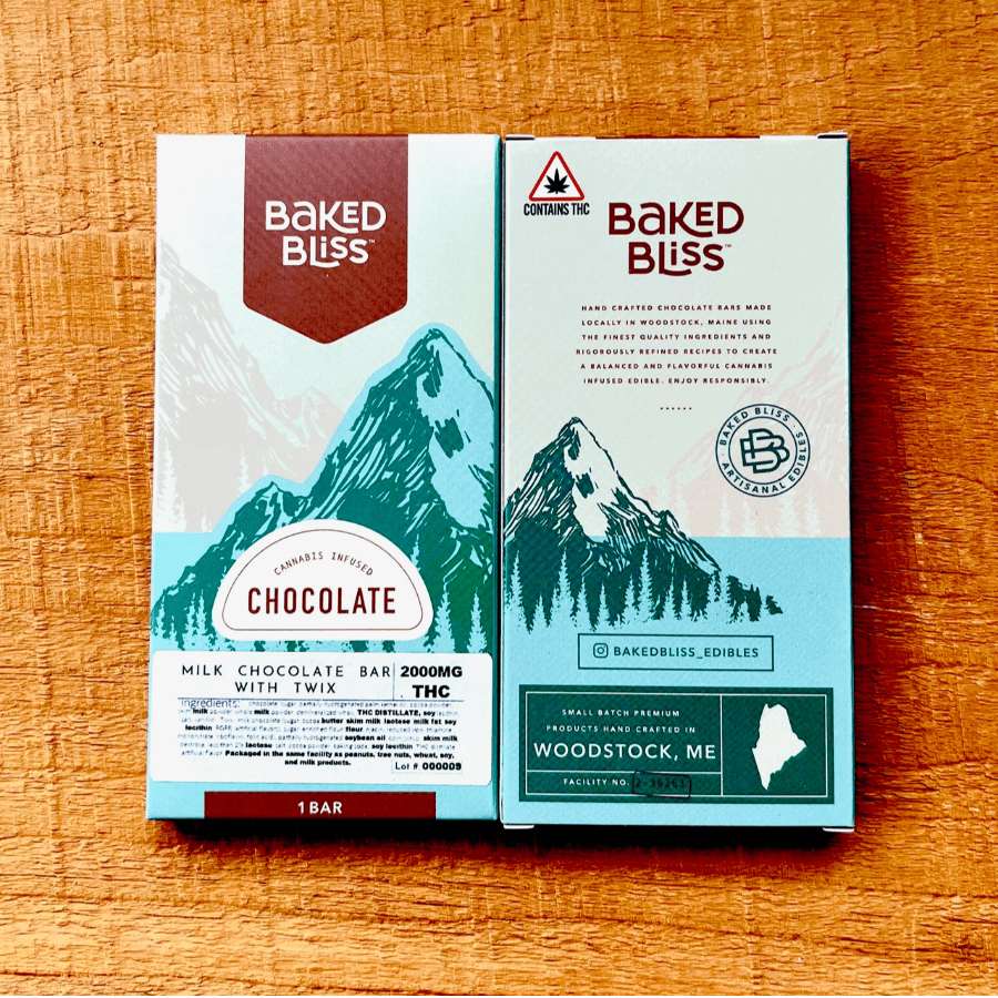 Baked Bliss 2000mg Cookies and Caramel Pieces Chocolate Bar