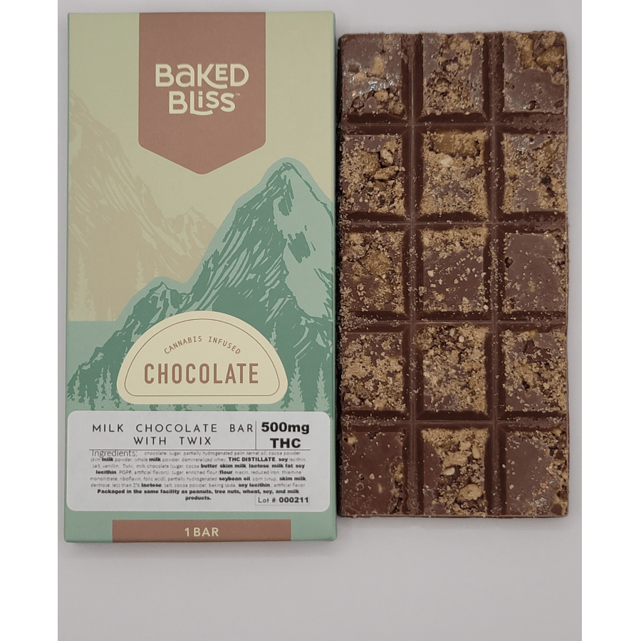 Baked Bliss 500mg Cookies and Caramel Pieces Chocolate Bars