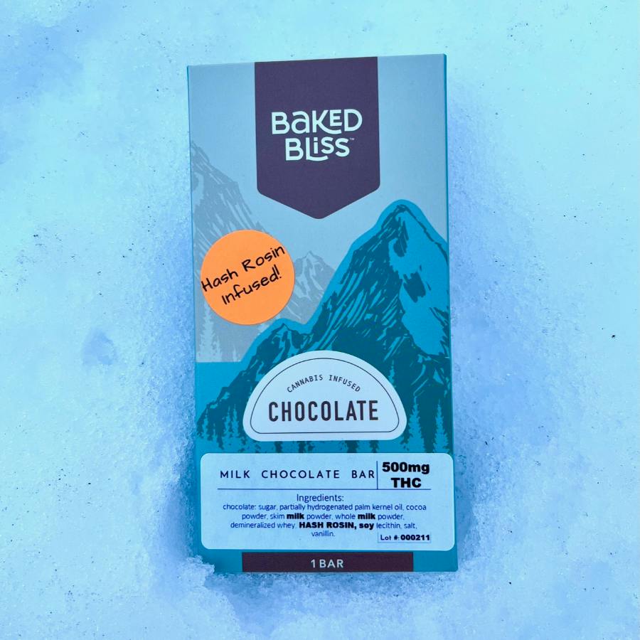 Baked Bliss 500mg Hash Rosin Milk Chocolate Bar