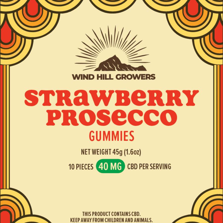 Wind Hill Growers 400mg CBD Strawberry Prosecco Gummies