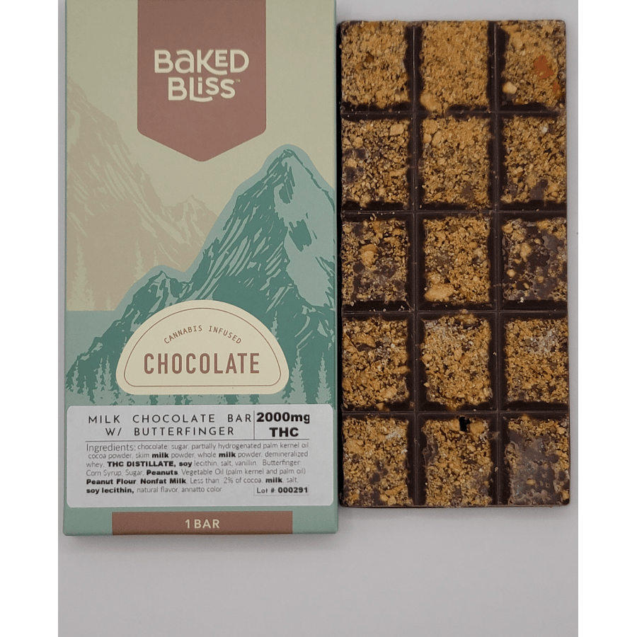 Baked Bliss 2000mg Crispy Peanut Butter Pieces Chocolate Bar