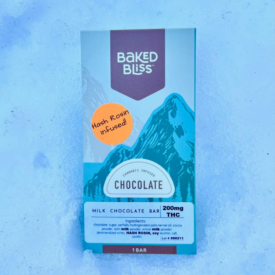 Baked Bliss 200mg Hash Rosin Milk Chocolate bar