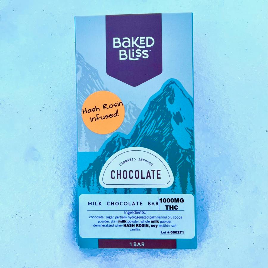 Baked Bliss 1000mg Hash Rosin Milk Chocolate Bar