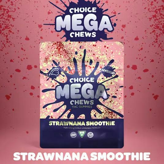 CHOICE | 200MG MEGA CHEW 2PK | STRAWNANA SMOOTHIE (HYBRID)