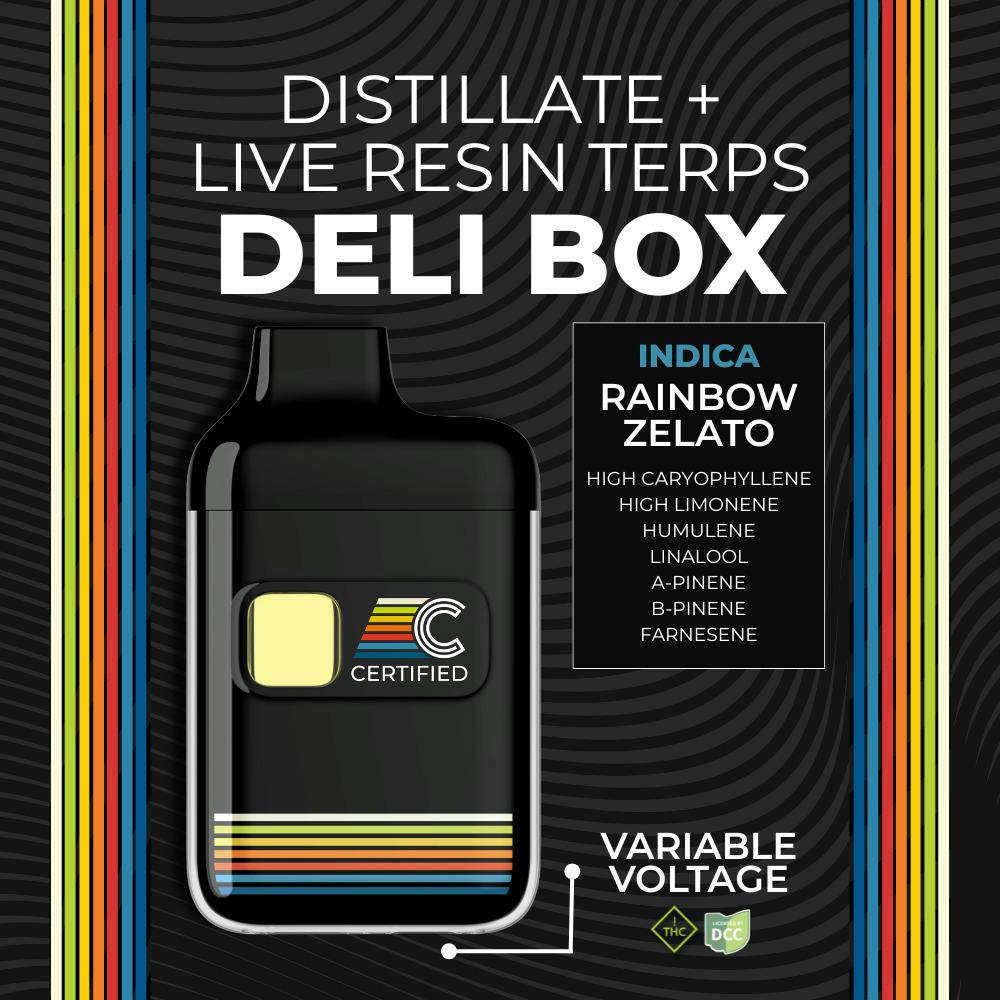 Rainbow Zelato Delibox Disposable 1g (Indica) | Certified Cultivators