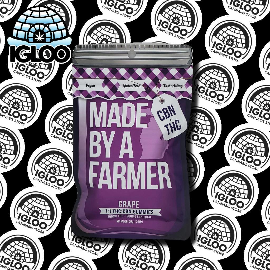 Made by a Farmer | Full Spec (1:1) THC:CBN Nano Gummies | Grape (200mg) 10x