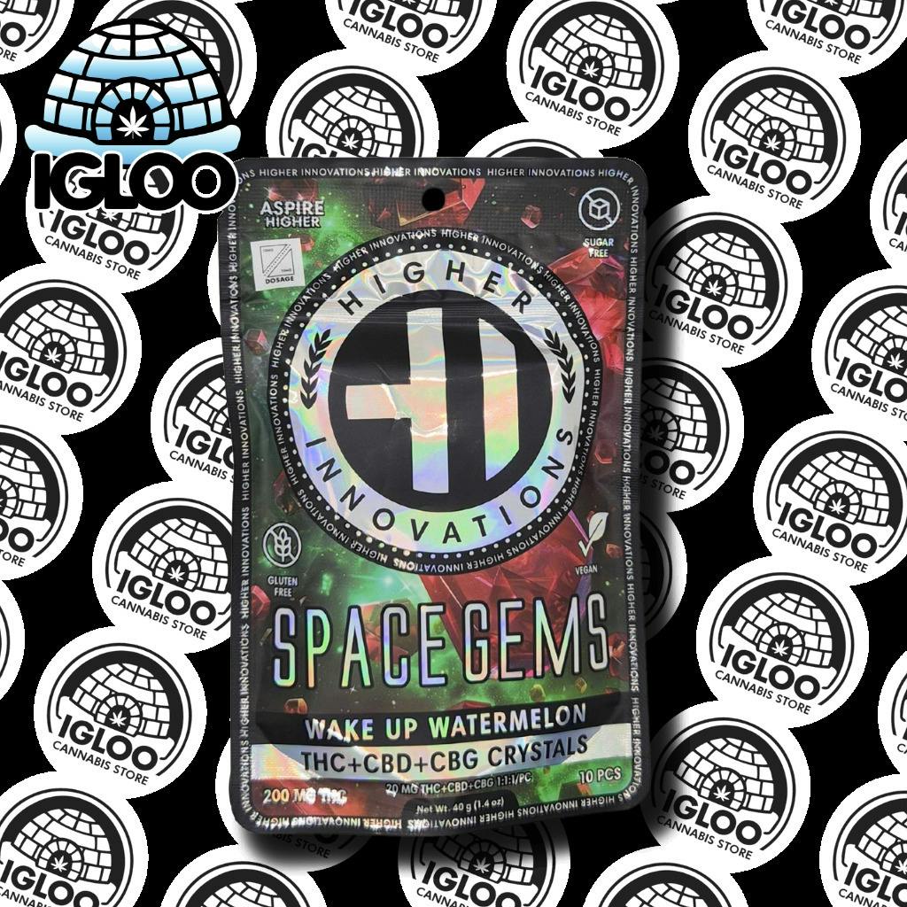 HI | Sugar-Free Space Gems | Wake up Watermelon | 1:1:1 THC:CBD:CBG (200mg)