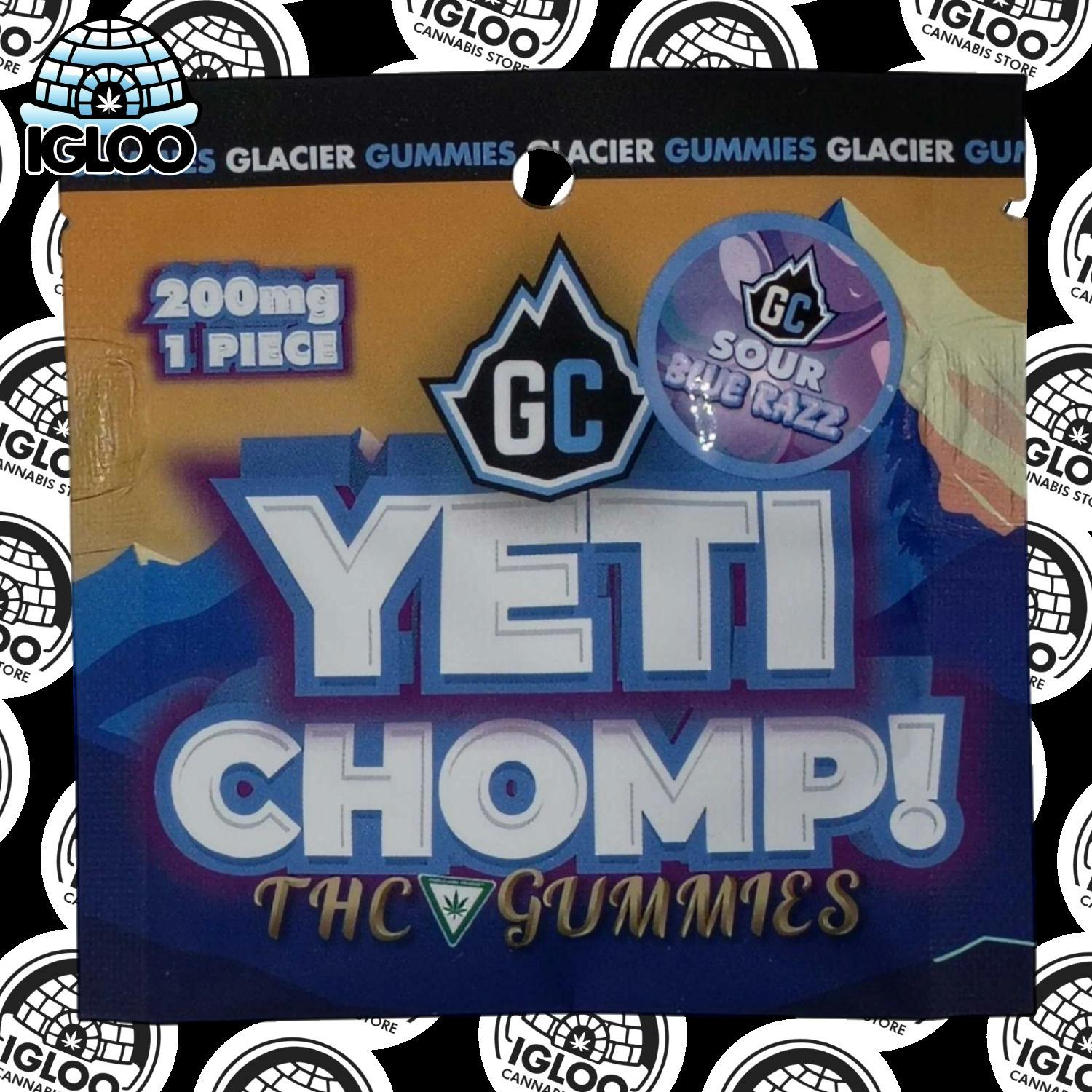 Yeti Chomp | Sour Blue Razz | 200mg each | 1pk by Glacier Cannabis