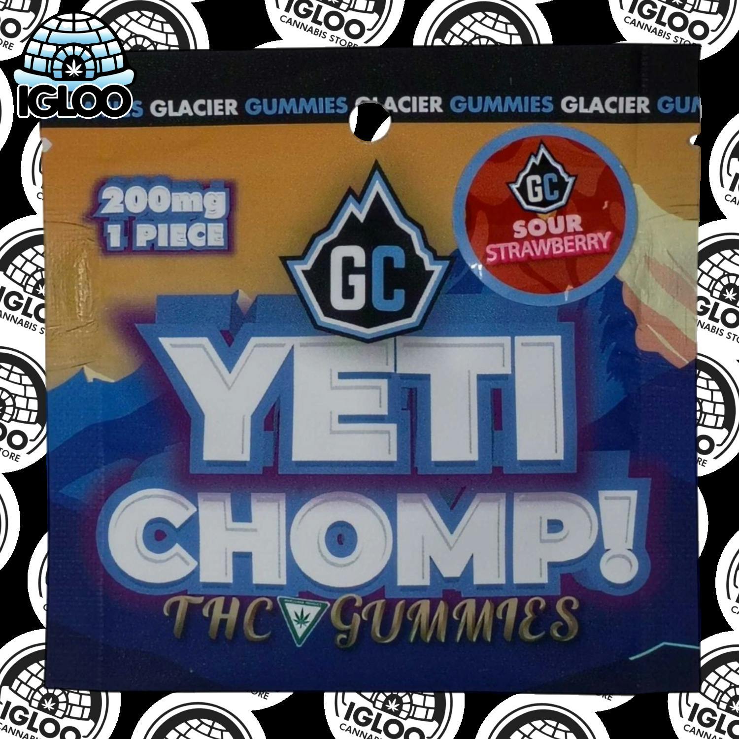Yeti Chomp | Sour Strawberry | 200mg each | 1pk by Glacier Cannabis