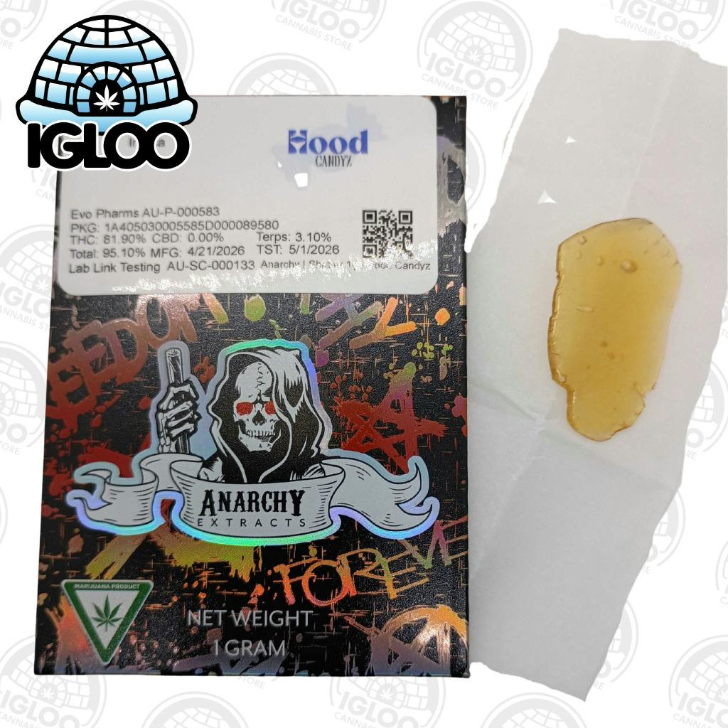 Anarchy | Pre-Packed Shatter | Hood Candyz | 1 gram