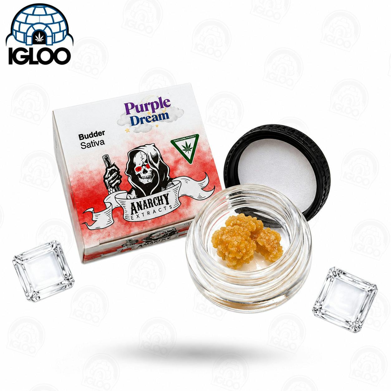 Anarchy | Pre-Packed Budder | Purple Dream 1 gram at Igloo Cannabis Store