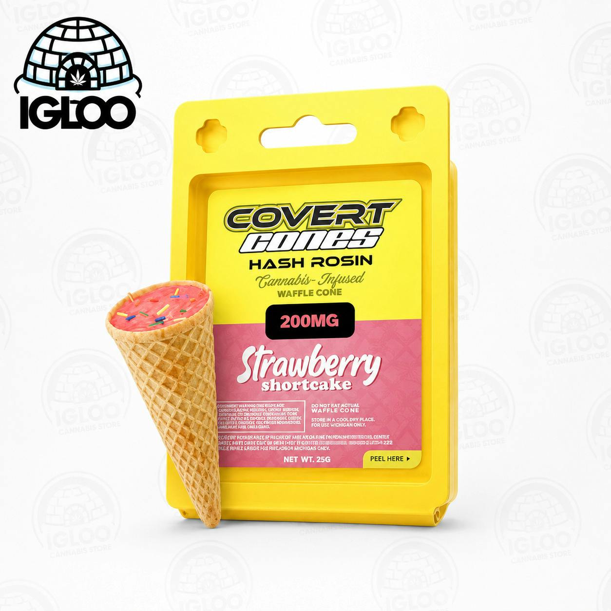 Covert Cups | Hash Rosin | Strawberry Shortcake Cone | 1x