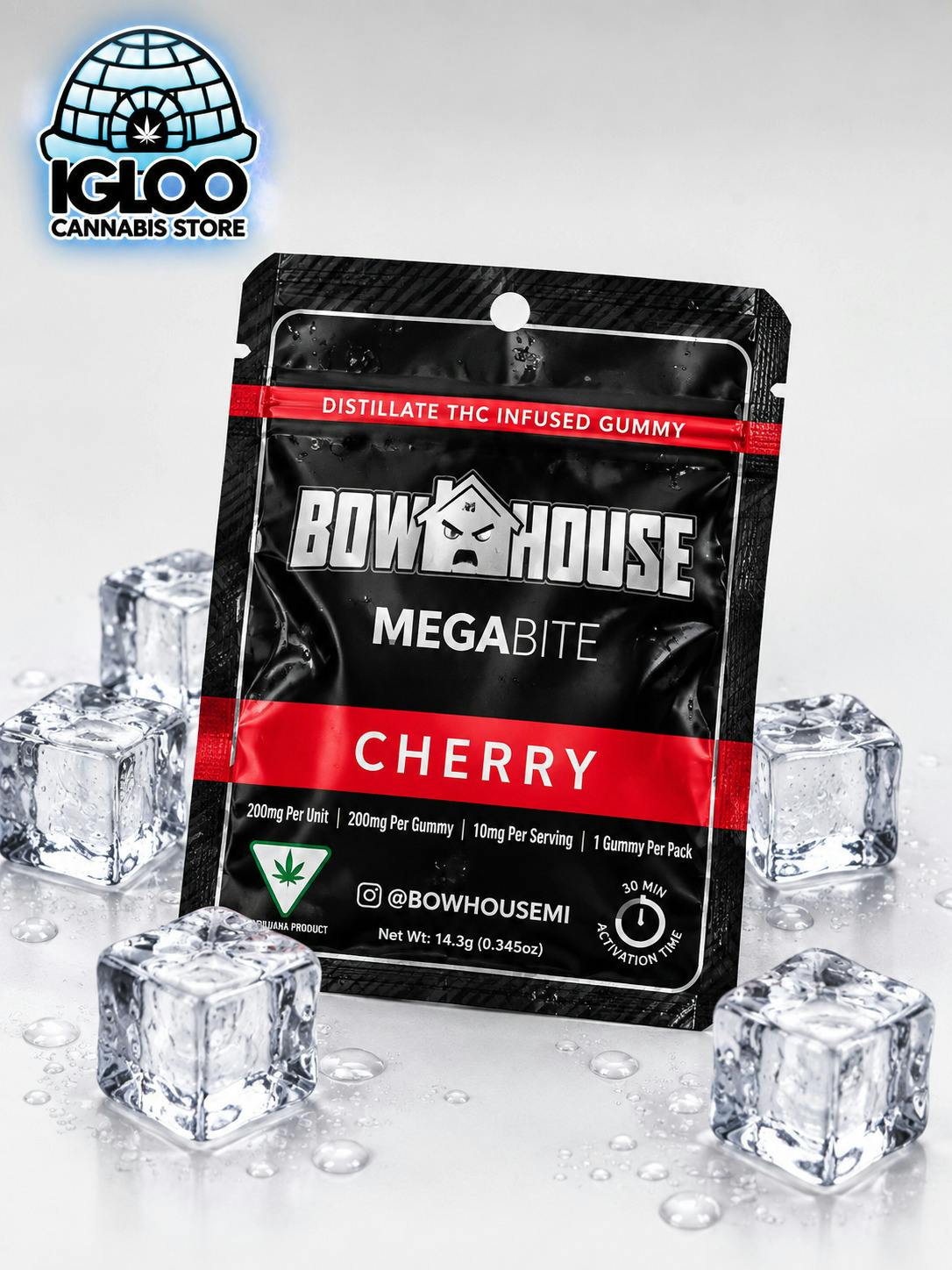 Bow House | MEGAbites | Cherry (200mg) at Igloo Cannabis Store
