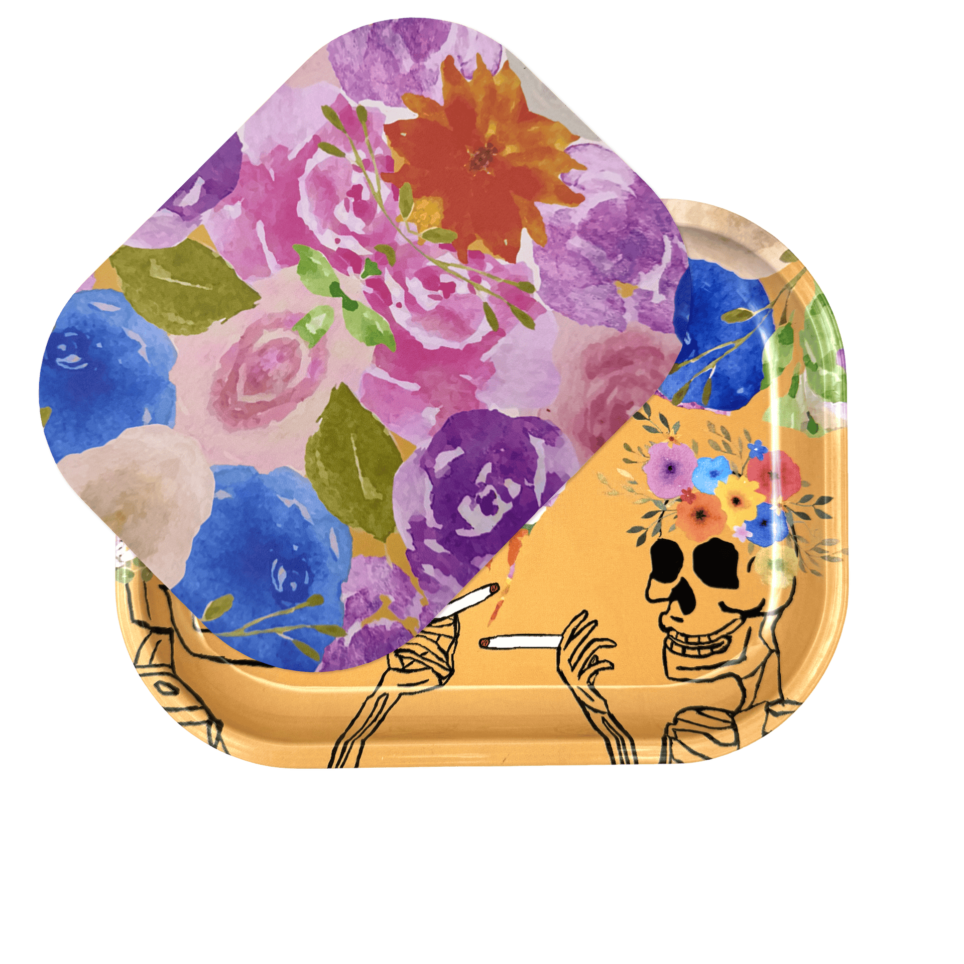 Rolling Tray with Magnetic Cover (5x7) - Dead Flowers by Dan Macura