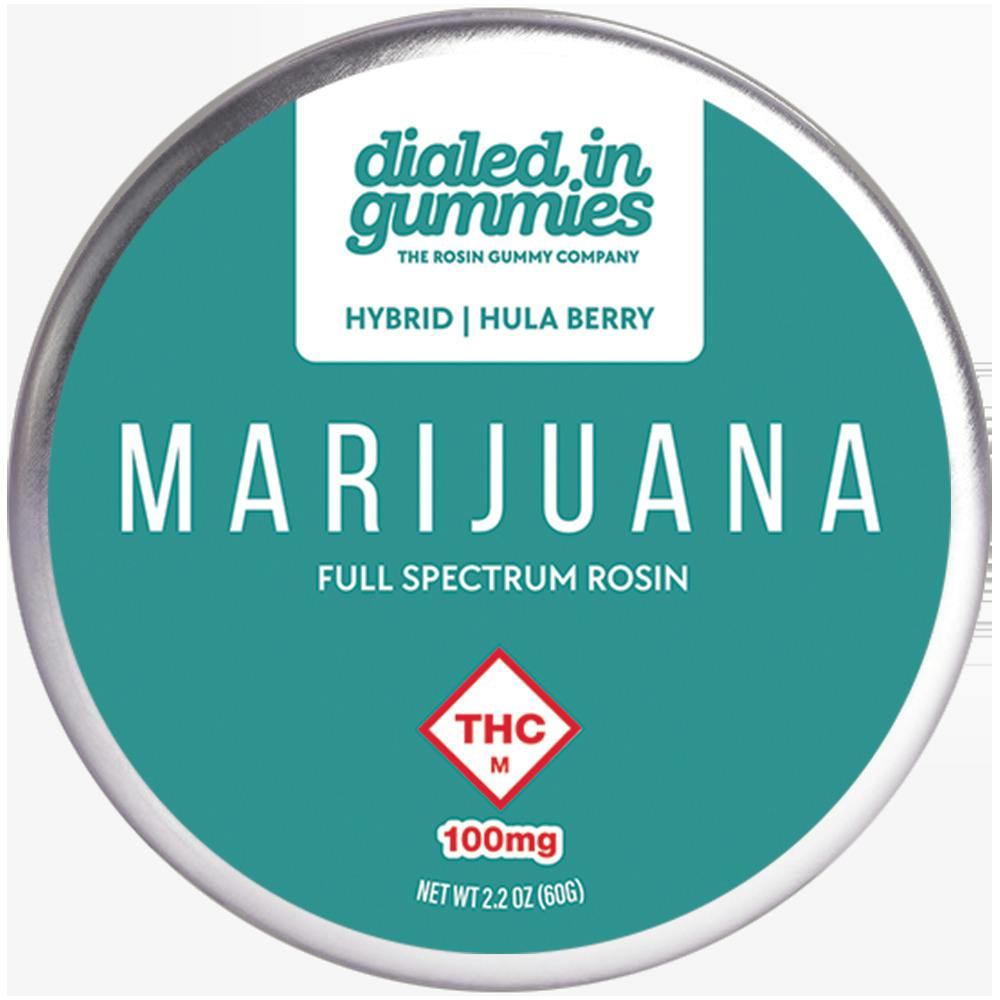Dialed In: Rosin Gummies | DD214 Berry Swirl | Hybrid | 100mg | 10pk