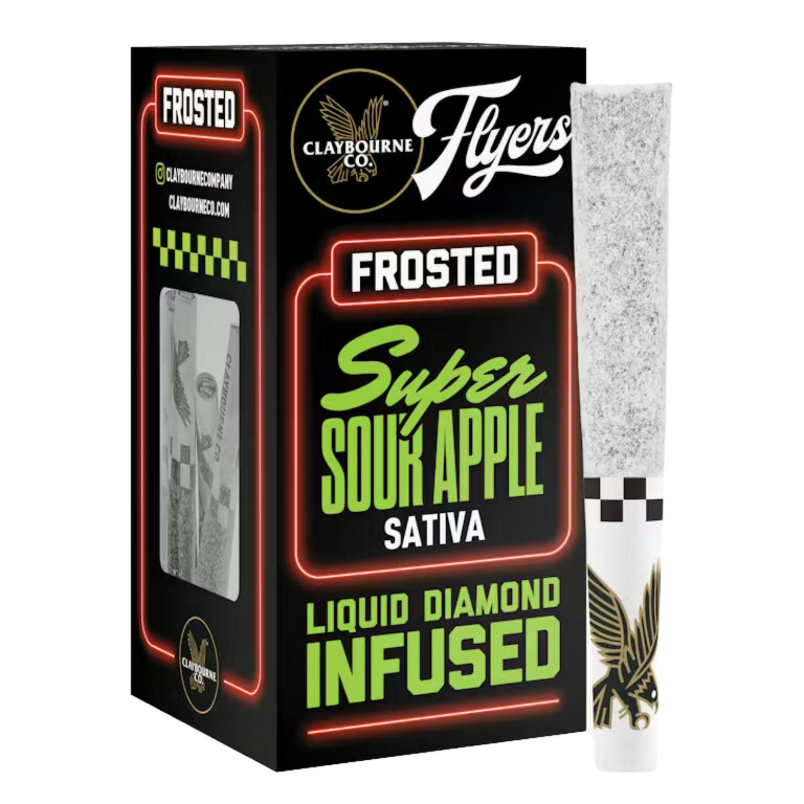 SUPER SOUR APPLE LIQUID DIAMOND INFUSED THCa DUSTED 5PK PREROLLS