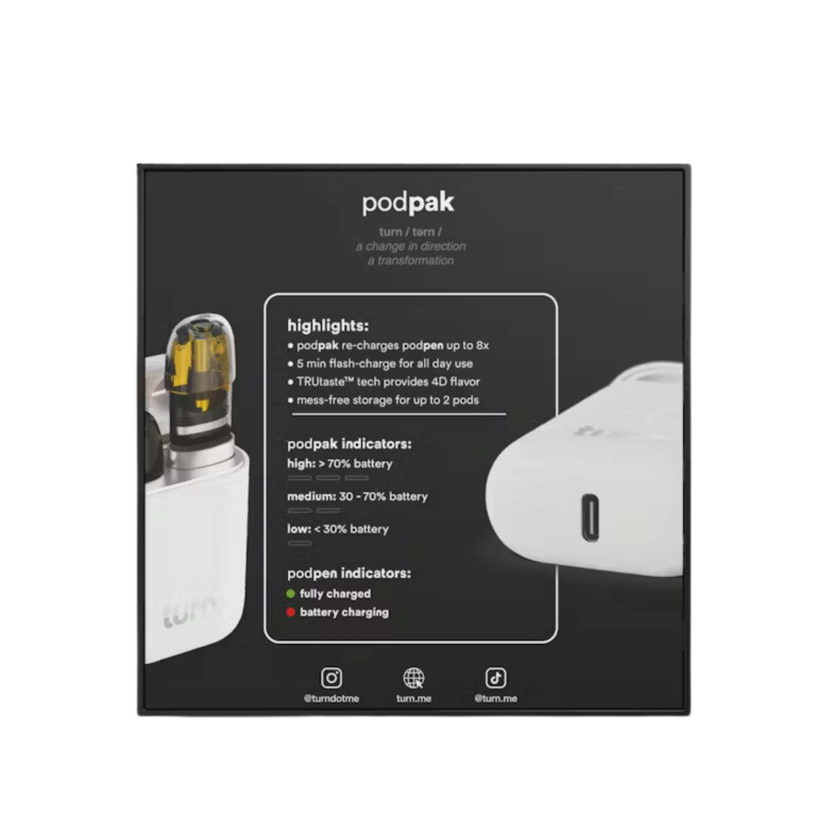 turn — White Podpak