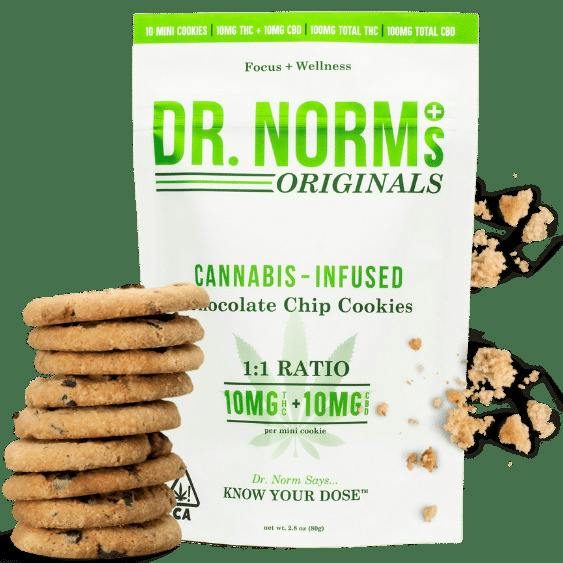 CHOCOLATE CHIP MINI COOKIES FOCUS+ WELLNESS (1:1 THC:CBD)