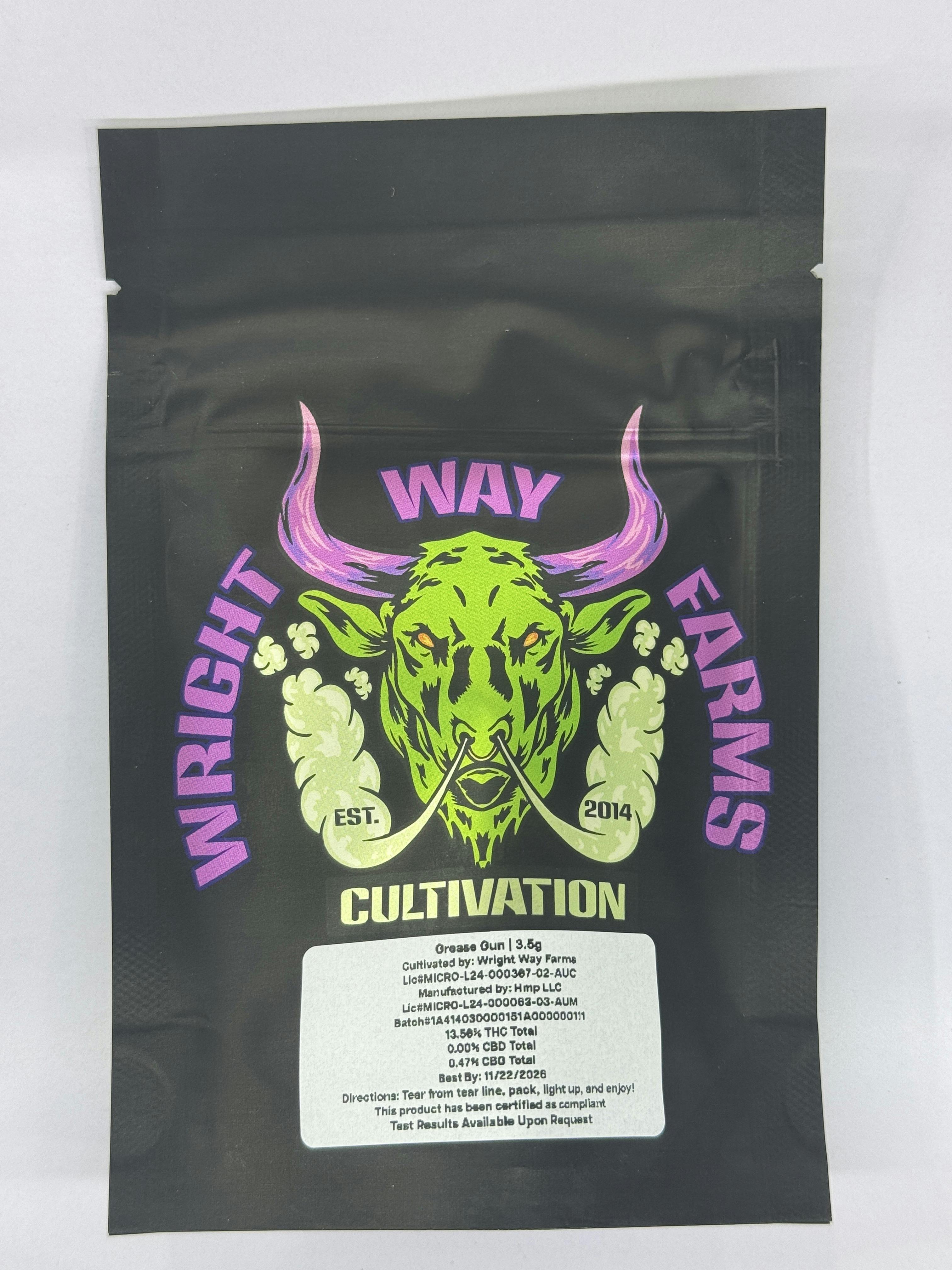 Wright Way Farms | Grease Gun | 3.5g | Hybrid Flower