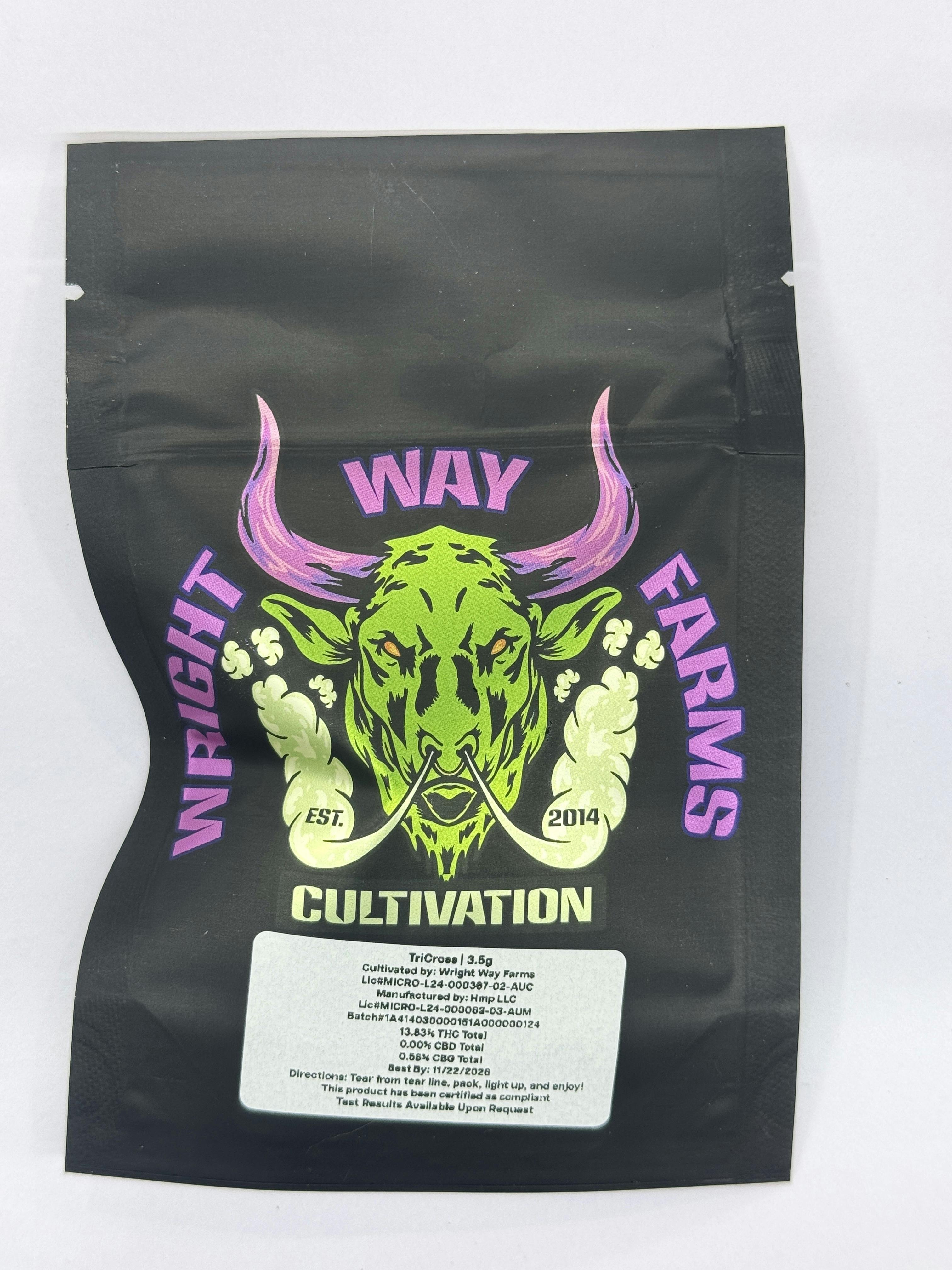 Wright Way Farms | TriCross | 3.5g | Indica Dominant Flower