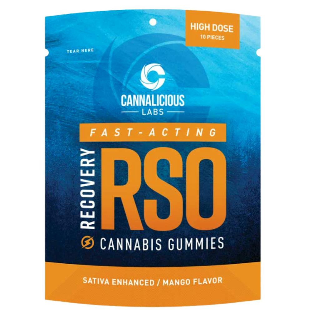 Cannalicious RSO Mango Recovery Sativa Gummies 200mg THC