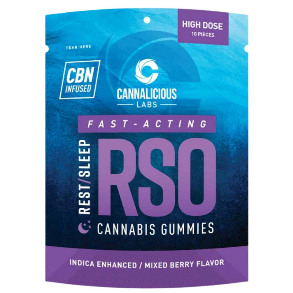 Cannalicious RSO Mixed Berry Rest Indica Gummies 200mg THC