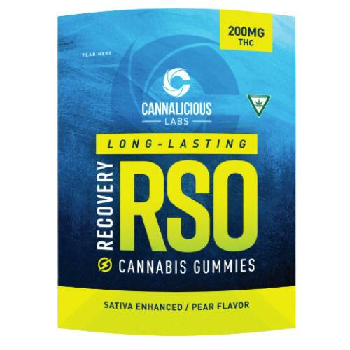 Cannalicious RSO Pear Recovery Sativa Gummies 200mg THC