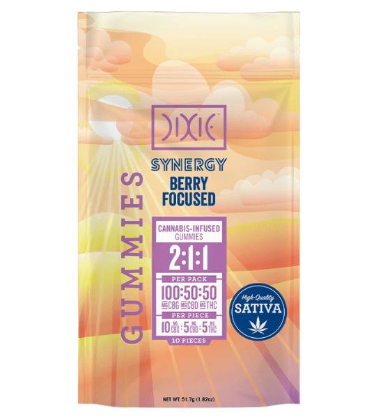 Dixie Synergy Berry Focused Sativa Gummies 100mg CBG : 50mg CBD : 50mg THC