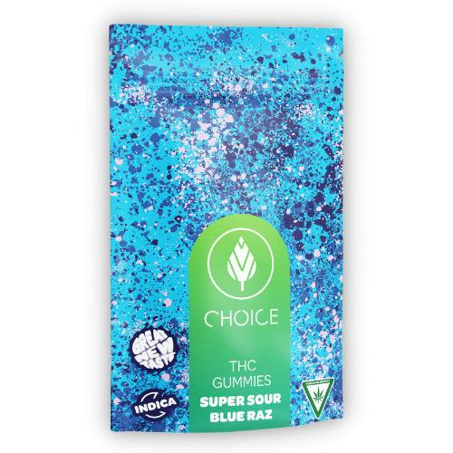 Choice Super Sour Blue Raz Indica Soft Chews 200mg THC at The Fire Station - Iron River