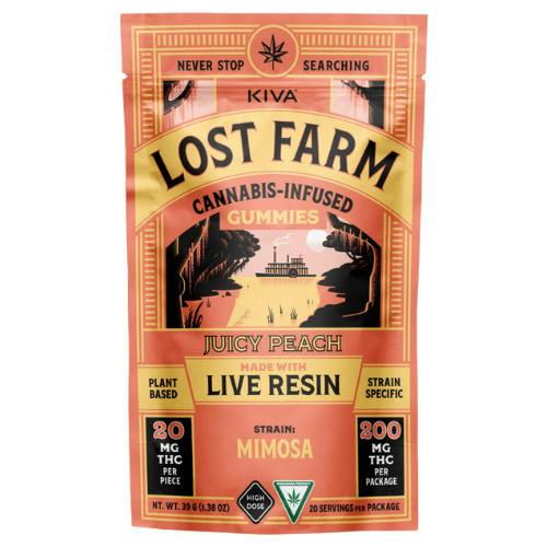 Lost Farm Juicy Peach Live Resin Gummies 200mg THC