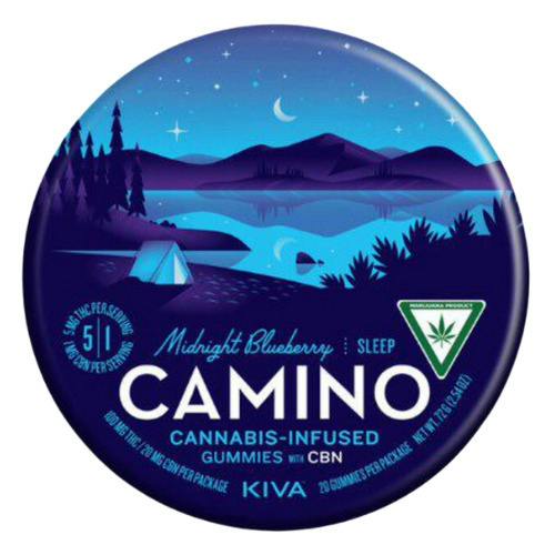 Kiva Confections Camino Midnight Blueberry Sleep Gummies 100mg THC
