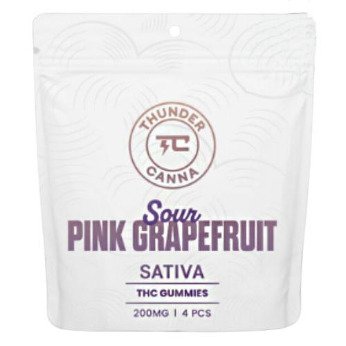Thunder Canna Sour Pink Grapefruit Gummies 4pk 200mg THC