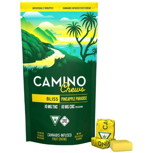 Kiva Confections Camino Pineapple Paradise Bliss Fruit Chews 200mg THC : 200mg CBC