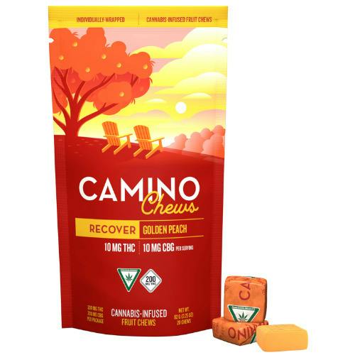 Kiva Confections Camino Golden Peach Recover Fruit Chews 200mg THC : 200mg CBG