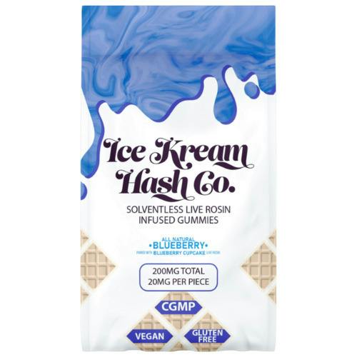 Ice Kream Hash Co Blueberry Solventless Live Rosin Gummies 200mg THC