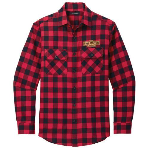 TFS Apparel - Red/Black Plaid Flannel Long Sleeve Large