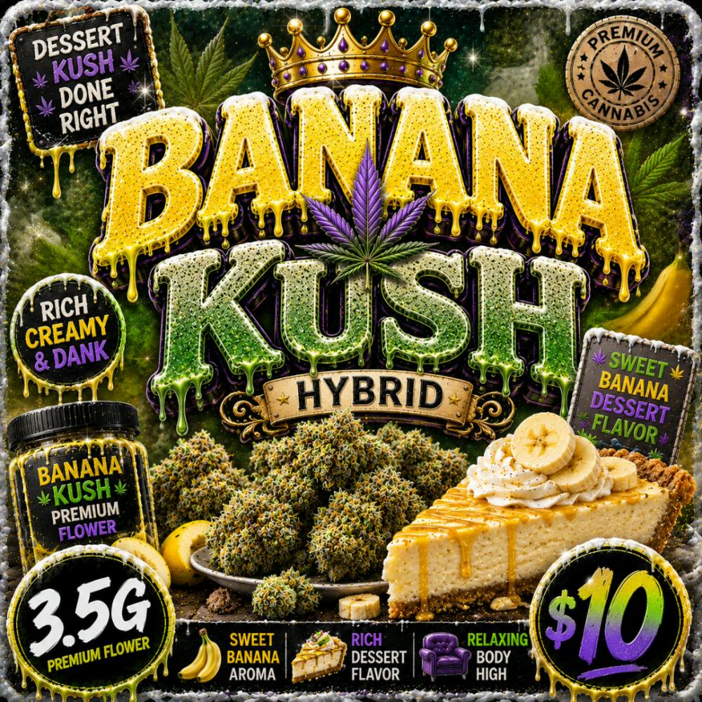 ($10) Flavors 3.5G Prepack - Banana Kush (H)