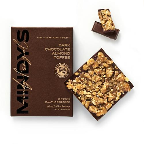 Mindy's Dark Chocolate Almond Toffee Bar 100mg (10ct)