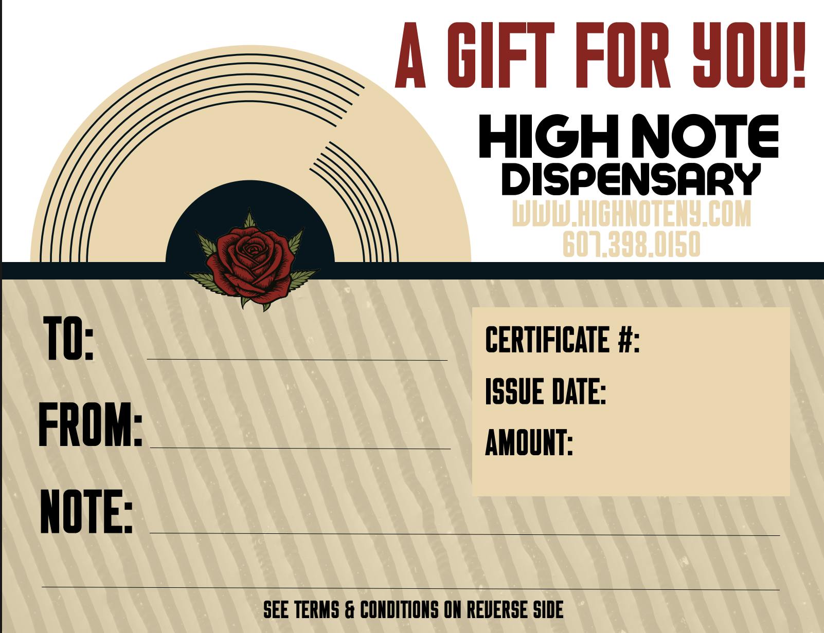 Gift Certificate Choose Denomination