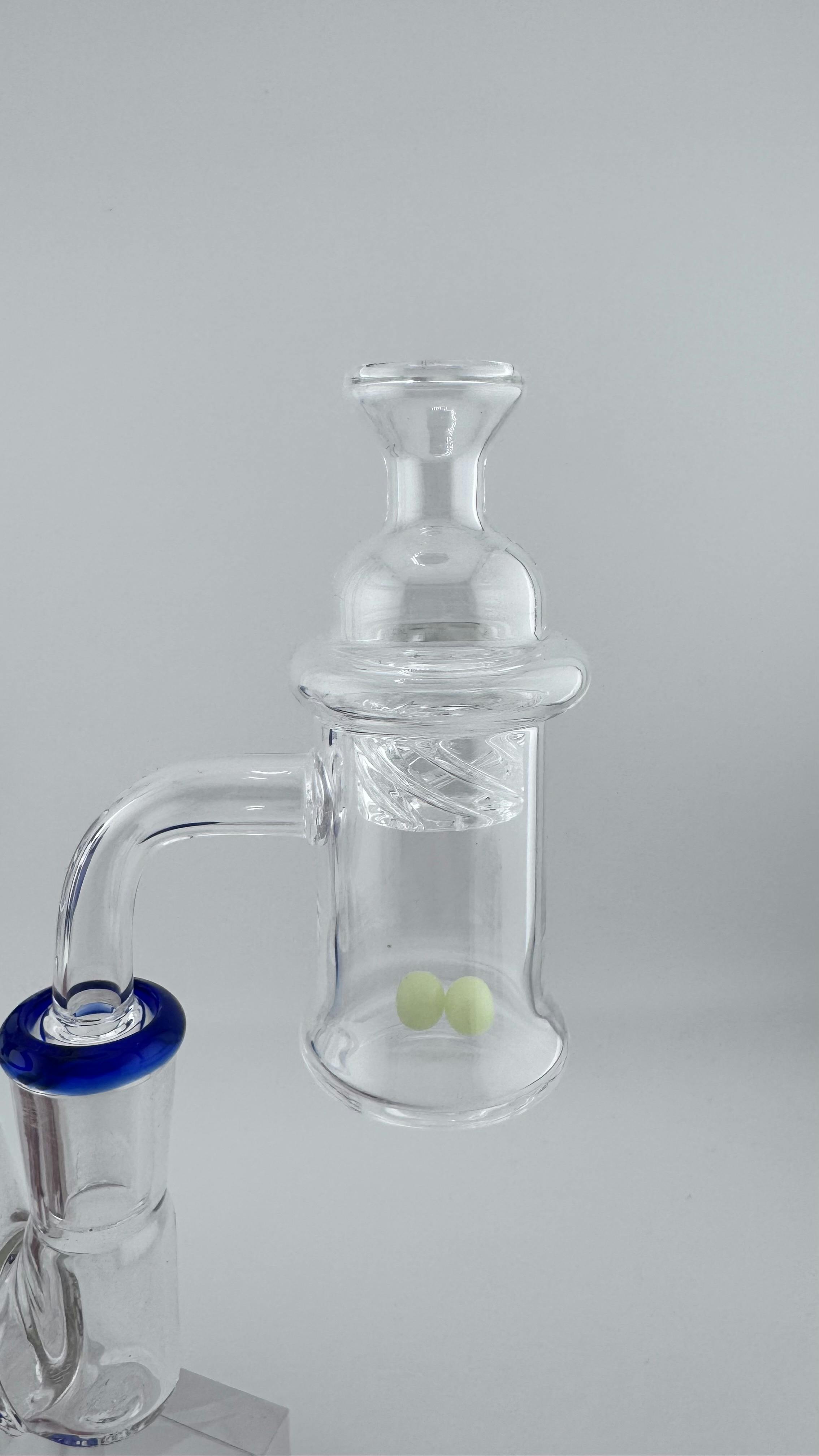 14mm Male Quartz Banger + Spinner Carb Cap + Terp Pearls