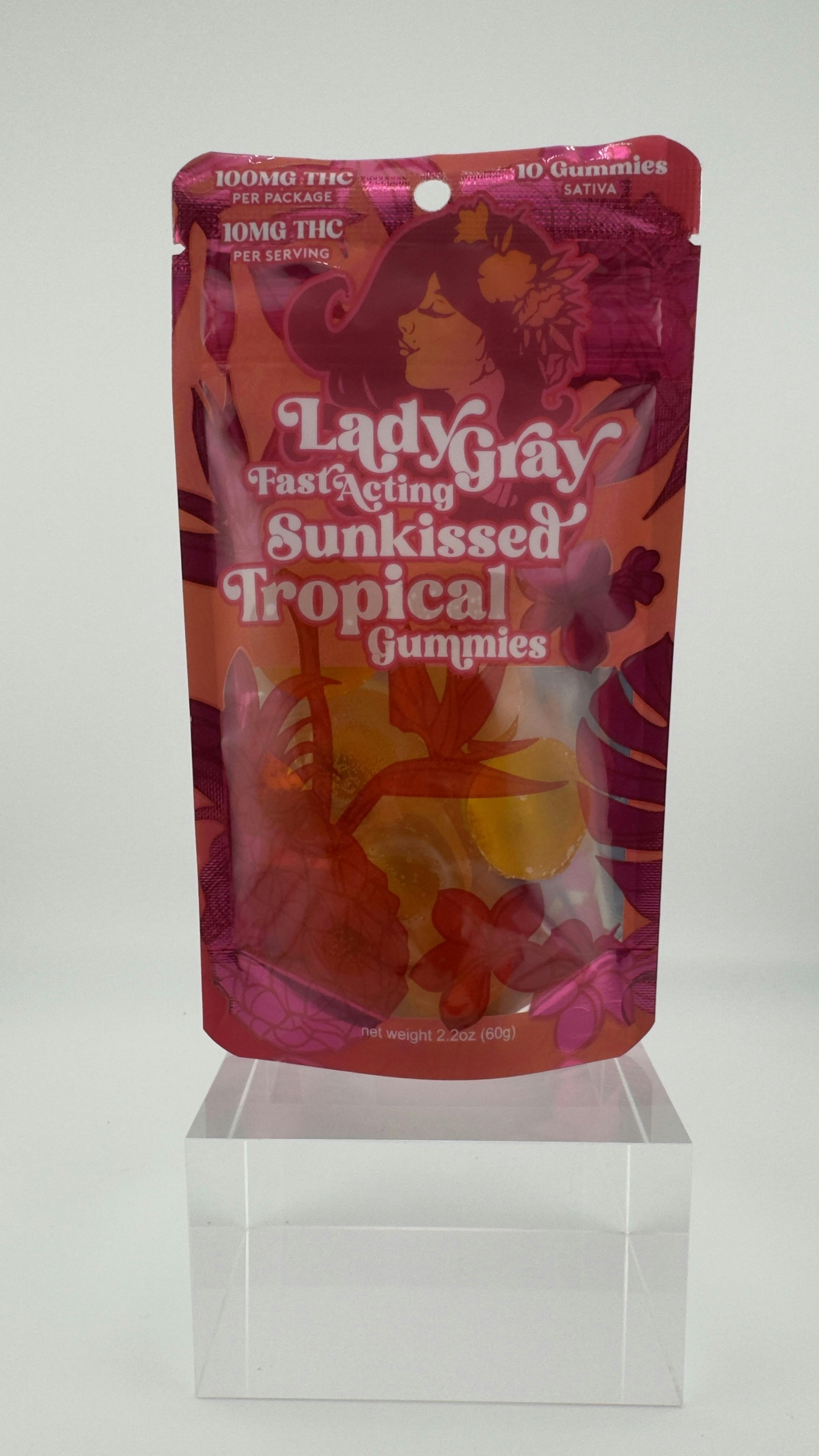 Fast Acting Sunkissed Tropical SATIVA Gummies 100mg/10pk - Lady Gray