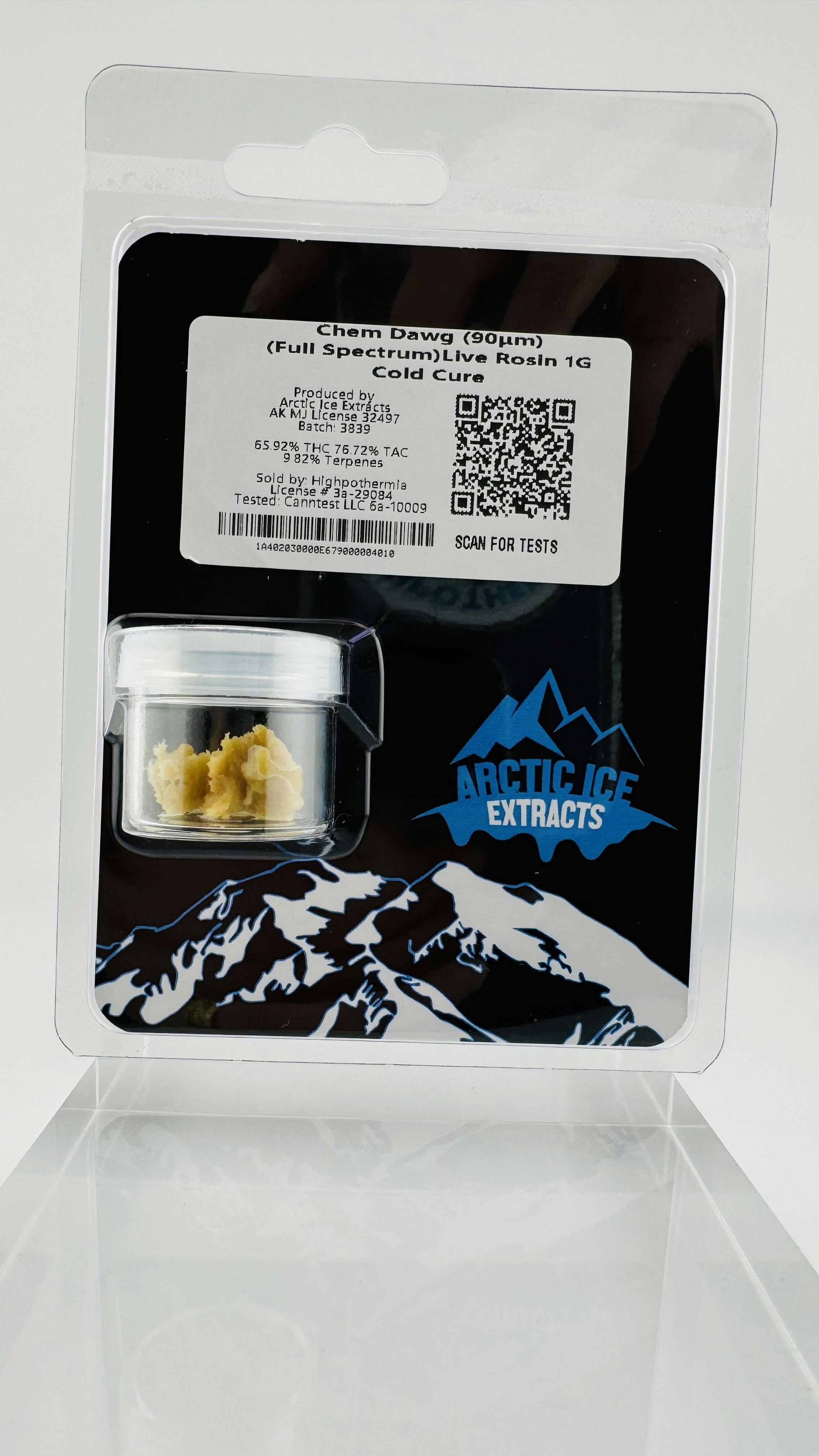 Chem Dawg (IH) 1g LIVE ROSIN Cold Cure - Arctic Ice Extracts