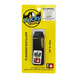 Blueberry 1g Flavored Distillate All-in-One Cartridge by Rip City Dabs