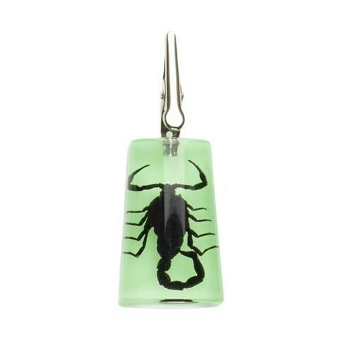 CREATURE Glow-in-the-Dark Stand-Up Black Scorpion Roach Clip
