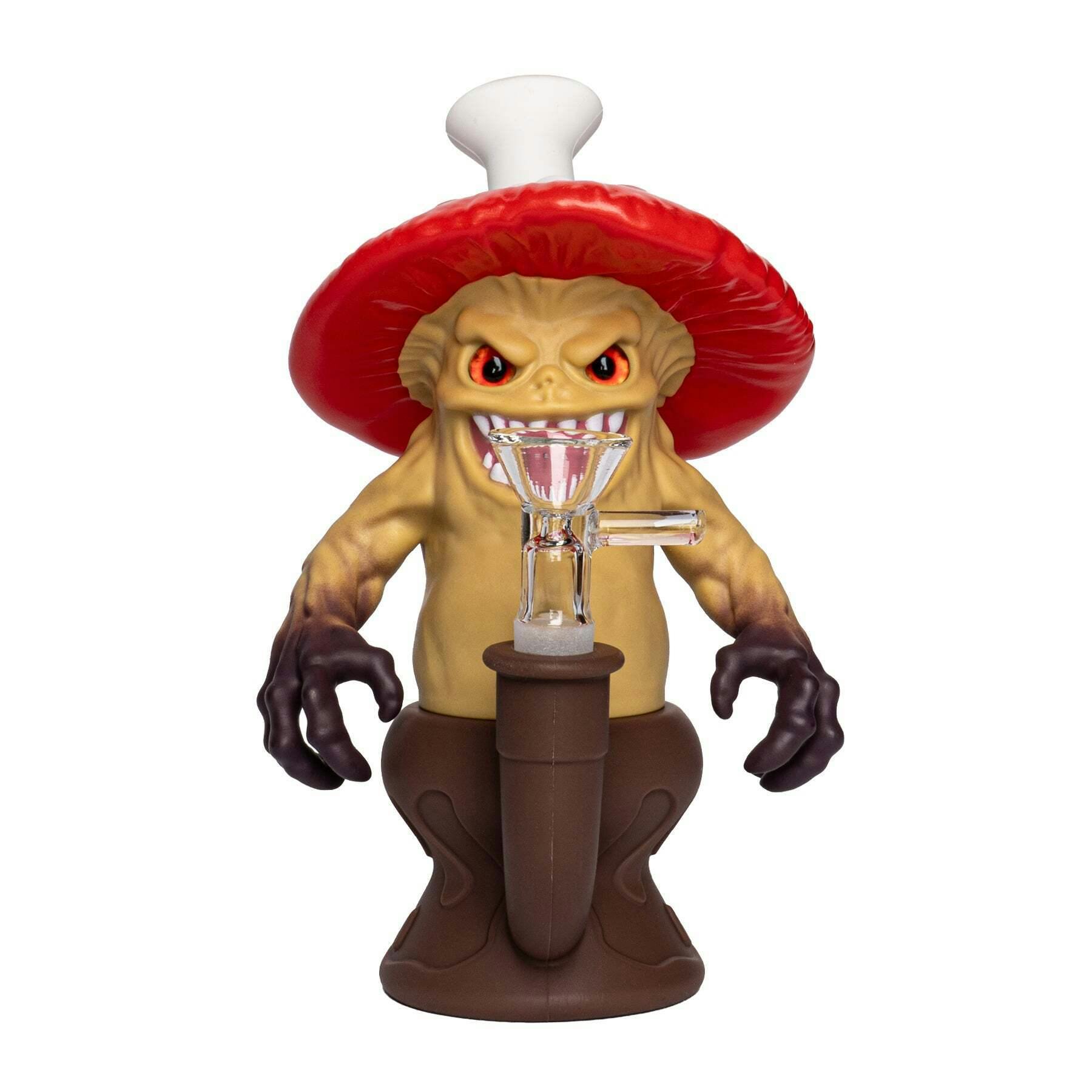 LIT Silicone 7.5" Tall Mushroom Madness Pipe