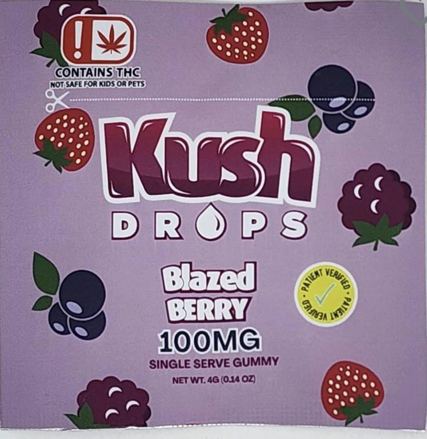 Kush Drops | Single Gummy | Blazed Berry | 1O